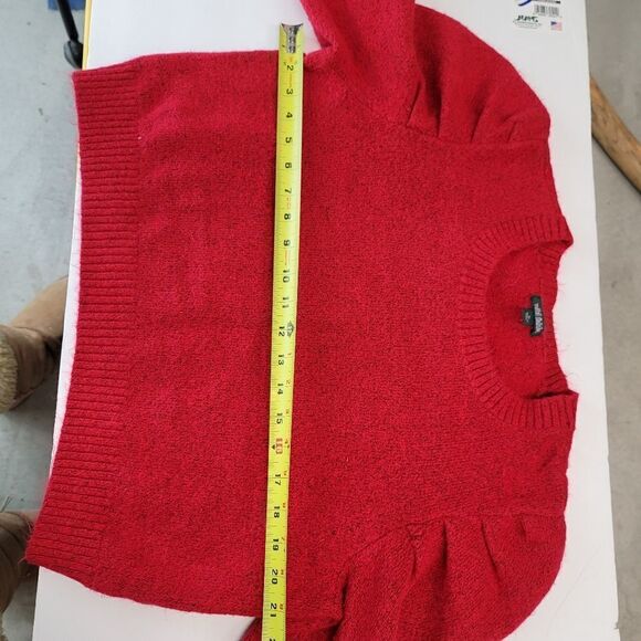 Wild fable cropped puff sleeve sweater red - Picture 5 of 11